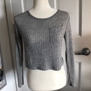 Silver Long Sleeve Top
